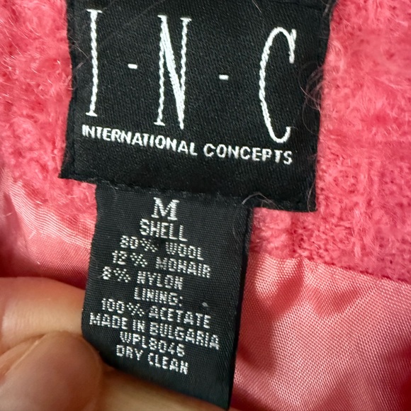 RARE Vintage Y2K Pink Mohair Wool Blend Long Coat - Picture 3 of 5